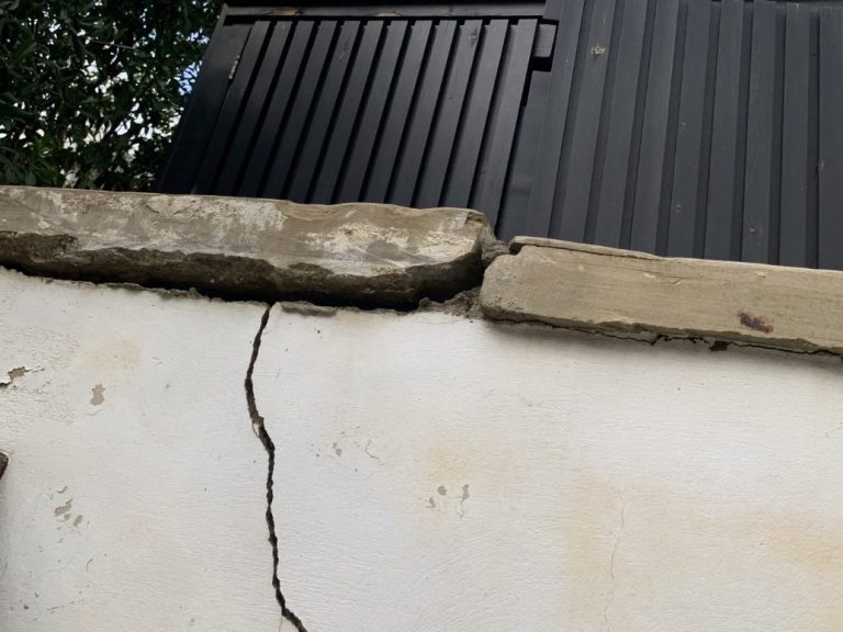 Cracked wall caused by tree roots which can affect mortgage valuations